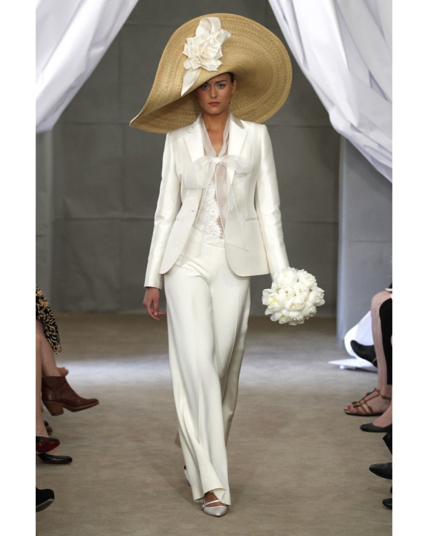 NEW YORK, NY - APRIL 14: A model walks the runway at the 2013 Bridal Collection - Carolina Herrera show on April 14, 2012 in New York City. (Photo by Peter Michael Dills/Getty Images)