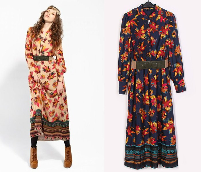 New-2015-Summer-women-ethnic-Floral-printed-Chiffon-maxi-long-Dress-vestidos-longo-casual-long-sleeve