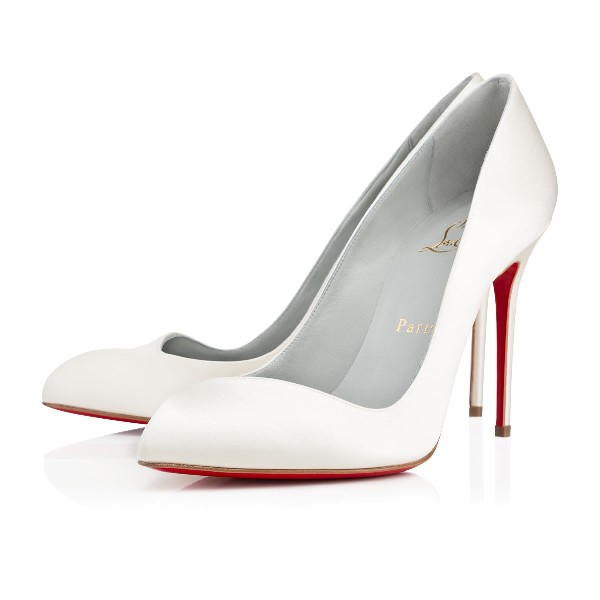 christian louboutin corneille Off White Satin evening shoes women 183