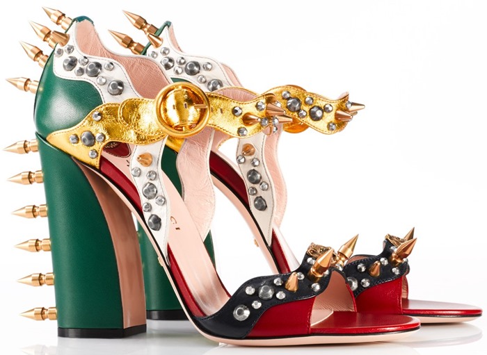 Gucci-Embellished-metallic-sandal