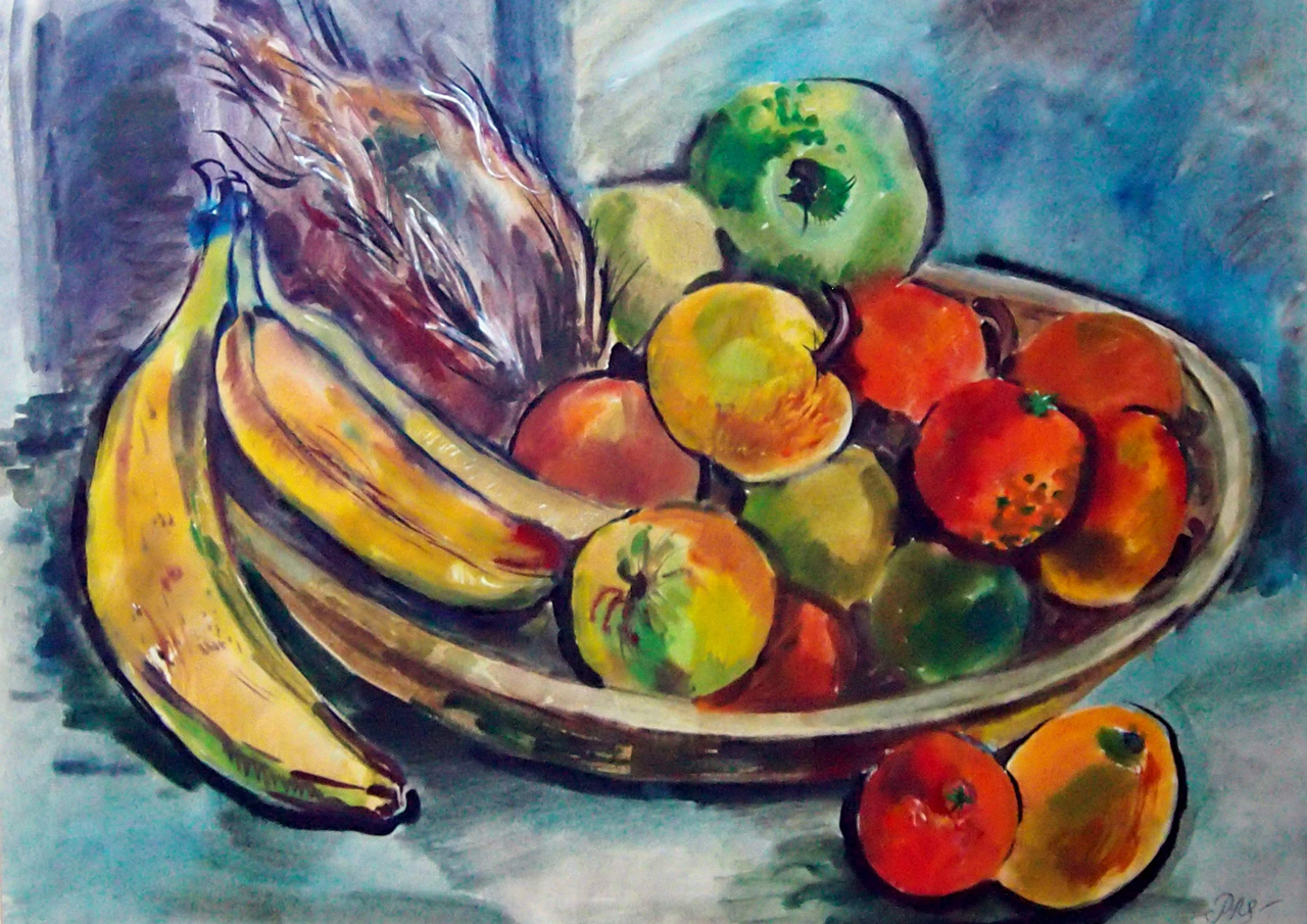 Still-life-with-apples-and-bananas-58x72cm