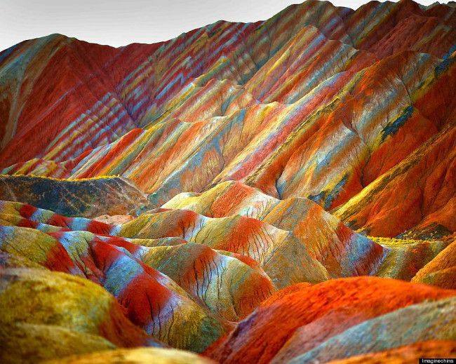 Rainbow Mountains In China's Danxia Landform Geological Park Are Very, Very Real