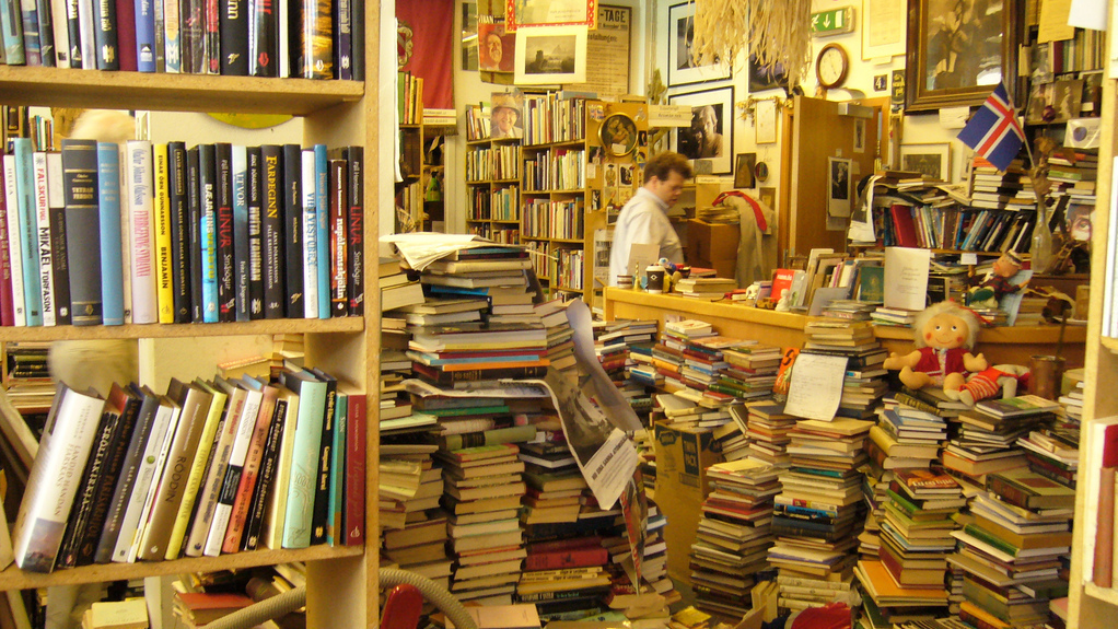 A second-hand bookstore is seen in Reykjavik, Iceland.